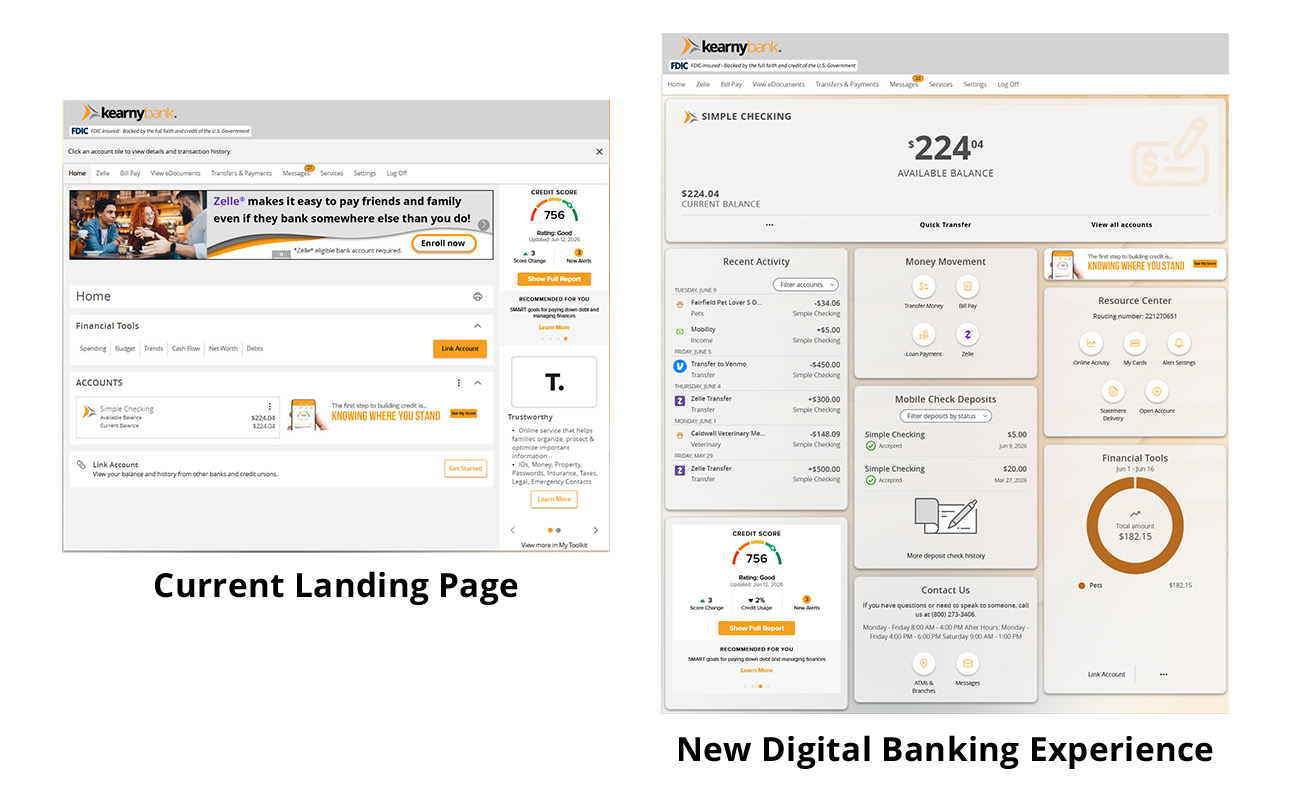 Side by Side - 06172026 web Side by Side comparison - new digital banking experience