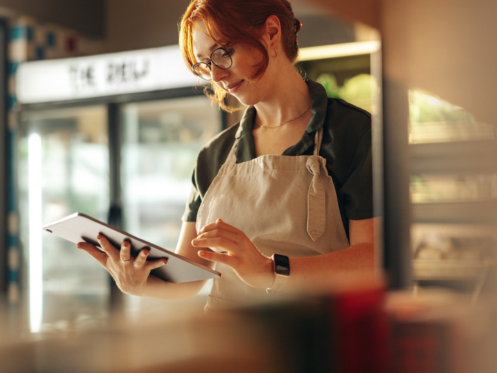 Business owner with tablet