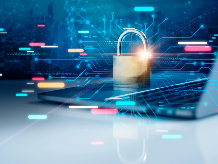 Anti Fraud Background Image - Padlock on Computer