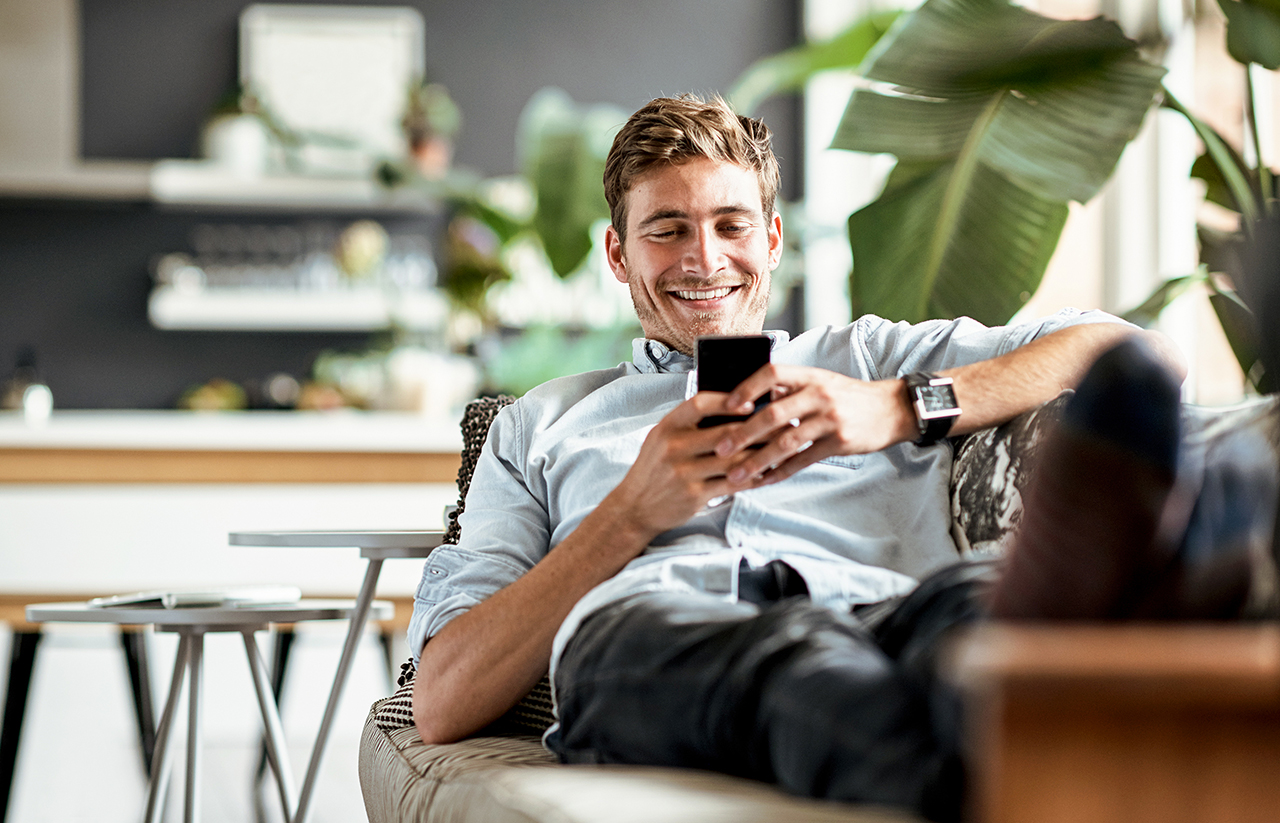a man sitting on a couch