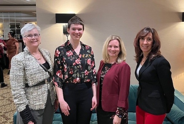 From left: Cathy Colford, VP of Development, Our House; Taryn Rockwell, Executive Director, KearnyBank Foundation; Anna Shaffner, Grant Writer & Communications Specialist, Our House; Antonella Celli, AVP/Retail Relationship Manager, Kearny Bank.