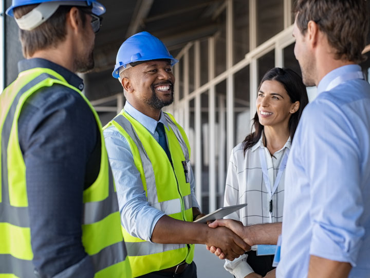 Construction contractors meeting with commercial real estate lenders