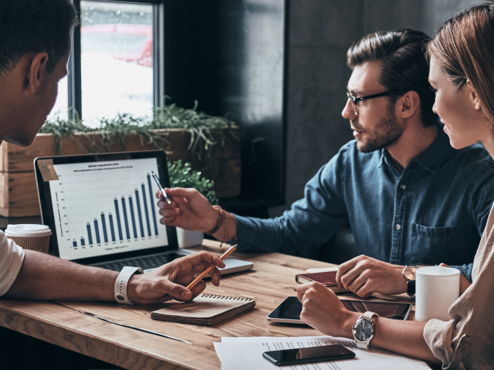 Business people analyzing the company's financials